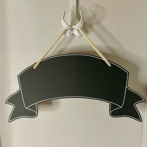 Reusable Chalkboard Sign Ribbon Shape Decorative Message Hanging Board 15" X 6”